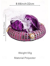 お買い得  アクセサリー-男性用カーニバルプリンススパンコールターバンキャップ | 多色、ポリエステル、羽根とパールアクセント付き | 仮装、ハロウィーン、祝祭のイベントに最適