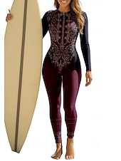 Χαμηλού Κόστους Rash Guards One Pieces-Γυναικεία Κανονικό Προστατευτικά Μαγιό ολόκληρου σώματος Εφαρμοστή στολή κατάδυσης Folk Μποστινό Φερμουάρ UPF50+ Προστασία UV Γρήγορο Στέγνωμα Μακρυμάνικο Μαγιό Σέρφινγκ Κανό Καταδύσεις Καλοκαίρι