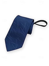 billiga Bröllop ACC-herrslips med dragkedja, färdigknuten slips i polyester med dold dragkedja, klassisk randig affärsmodell, flerfärgade alternativ, för bröllop, kontorskläder och eleganta vardagsevenemang