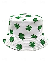 abordables Accesorios-Sombrero de pescador de poliéster para mujer, con trébol y duende del Día de San Patricio, varios patrones, perfecto para el Día de San Patricio y para uso diario.
