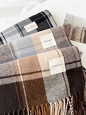 halpa Miesten solmiot ja rusetit-Miesten villajäljitelmäpolyesterihuivi, ruudullinen kuvio, useita värejä, täydellinen lahjaksi