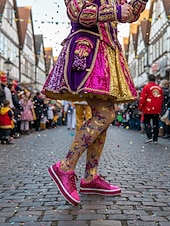 billiga Kvinno skor-Damsneakers med rosa glitter och snörning – glittrande platåskor för vardagsbruk, karneval, festivaler och fester