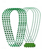  Набор женских украшений ко Дню Святого Патрика, состоящий из нескольких частей, многослойные бусы из зеленого клевера, пластиковый набор украшений разных стилей, праздничные ирландские аксессуары для вечеринок для женщин.