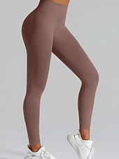 economico Leggings semplici-Per donna Chinos Leggings Streetwear Casual Athleisure Lunghezza intera Vita media Semplice Elastico in vita Traspirante Elasticizzato Quotidiano All'aperto Vacanza Viola Nero Blu reale Fuschia
