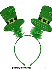  Women's St. Patrick's Day Costume Accessory Set (5 Pack) - Green Glitter Shamrock Glasses & Headbands, Festive Irish Party Accessories for Parade, Celebration & Holiday Events