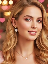 billige Valentinsdag-Dame Øredobber Dråpeøreringer Elfenben Imiterte perler Legering Elegant Mote Glitter Kjærlighetshjerte