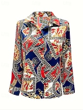 Χαμηλού Κόστους Επίσημες Μπλούζες-Γυναικεία Πουκάμισο Κομψή Σατέν Μπλούζα Μπλούζα Σουρωτά Κουρελού Κουμπιά Σκέτο Κομψό Βίντατζ κυρίες Μακρυμάνικο Κολάρο Πουκαμίσου Κανονικά μπλουζάκια Καθημερινά Δουλειά Αργίες Θαλασσί Καλοκαίρι Άνοιξη