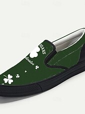  Ανδρικά πράσινα sneakers slip-on για την ημέρα του Αγίου Πατρικίου – άνετα και κομψά με στάμπα τριφυλλιού, ιδανικά για εορταστικές εκδηλώσεις, πάρτι και casual εμφανίσεις