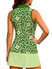  Svatý Patrik Dámské Rostliny Květiny Trávová zelená Cvičební tílko Topy Tričko Sportovní košile Bez rukávů Sportovní Květinový UPF50+ Odolná proti UV záření Trenér Tanec Prodyšné Pilates Kostýmy pro