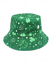 abordables Accesorios-Sombrero de pescador de poliéster para mujer, con trébol y duende del Día de San Patricio, varios patrones, perfecto para el Día de San Patricio y para uso diario.