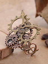 halpa Lisätarvikkeet-Naisten Mardi Gras steampunk antiikkiseosrataskäyttö ja kelloa käden sormus - monivärinen teollinen lisävaruste karnevaaleille ja pukeutumisjuhliin