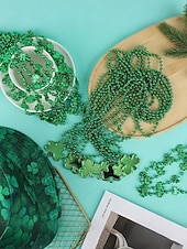  Набор женских украшений ко Дню Святого Патрика, состоящий из нескольких частей, многослойные бусы из зеленого клевера, пластиковый набор украшений разных стилей, праздничные ирландские аксессуары для вечеринок для женщин.