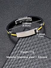 olcso Férfi ékszerek-férfi rozsdamentes acél és szilikon karkötő, több színben kapható – stílusos és tartós, hétköznapi és hétköznapi viseletre egyaránt alkalmas