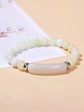 abordables Fête de la Saint-Patrick-Bracelet pour homme en pierre naturelle, perles multicolores avec détails raffinés, idéal pour la Saint-Patrick et au quotidien, élégant et unique.