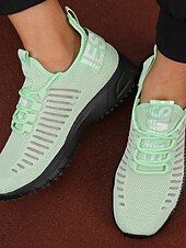 billiga Herrskor-Ljusgröna herrskor i andningsbart mesh, lätta, halkfria terrängsneakers, bekväma träningsskor för promenader, jogging, gym och St. Patrick's Day-kläder