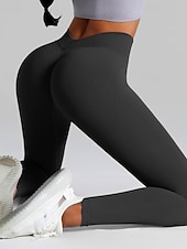 economico Leggings semplici-Per donna Chinos Leggings Streetwear Casual Athleisure Lunghezza intera Vita media Semplice Elastico in vita Traspirante Elasticizzato Quotidiano All'aperto Vacanza Viola Nero Blu reale Fuschia