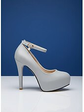 voordelige Bruid-Zilveren plateauhakken met enkelbandje en parelbedel – elegante bruidsschoenen voor avond of glamoureuze bruiloft