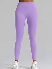 economico Leggings semplici-Per donna Chinos Leggings Streetwear Casual Athleisure Lunghezza intera Vita media Semplice Elastico in vita Traspirante Elasticizzato Quotidiano All'aperto Vacanza Viola Nero Blu reale Fuschia