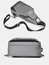お買い得  メンズバッグ-男性用防水オックスフォード布製スリングバッグ、USB充電ポート付き、多用途、複数の色展開、カジュアルやアウトドアでの使用に最適