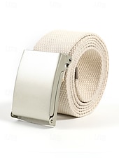 economico Accessori-Cintura da uomo in tela, tessuto multicolore con fibbia argentata elegante, perfetta per il giorno di San Patrizio, il carnevale e l'uso quotidiano, regolabile ed elegante