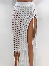abordables Falda cruzada-Mujer Bañadores Tapadera Vestido de Baño Falda Traje de baño Cortado Vacaciones Ropa de playa Color sólido Sin Mangas Trajes de baño