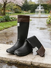 cheap Fashion Boots-Women's Foldable Green Rain Boots - Waterproof, Adjustable Cuff Garden Boots with Non-Slip Sole | Practical Casual Style for Gardening, Yard Work, Outdoor Errands &amp; Rainy-Day Walks