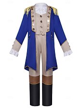  250e anniversaire des États-Unis Rococo Baroque Tenues Manches longues George Washington Epoque Coloniale Guerre d'indépendance américaine Déguisement Garçons Carnaval Jour de l'indépendance 4 juillet