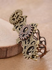 halpa Lisätarvikkeet-Naisten Mardi Gras steampunk antiikkiseosrataskäyttö ja kelloa käden sormus - monivärinen teollinen lisävaruste karnevaaleille ja pukeutumisjuhliin