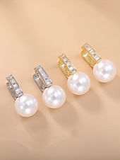 voordelige Huwelijk ACC-dames oorbellen van imitatieparels van legering - elegant ontwerp in meerdere kleuren, perfect voor bruiloften en dagelijks gebruik