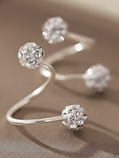 ieftine Cercel de damă-Cercei rotunzi din aliaj pentru femei cu design cu bilă de cristal, eleganți și stilați pentru ținute casual și de seară