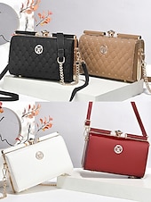 Χαμηλού Κόστους Τσάντες χιαστί-Γυναικεία τσάντα χειρός από λουστρίνι – κομψό καπιτονέ σχέδιο, έτοιμη για γάμο και μετακινήσεις, για πολλαπλές περιστάσεις με χρυσό λουράκι αλυσίδας