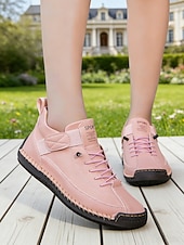 abordables Baskets femme-Baskets rouges décontractées pour femmes - chaussures confortables à lacets avec coutures apparentes et détails contrastés, idéales pour les promenades quotidiennes, les courses en extérieur, les brunchs et les sorties décontractées.