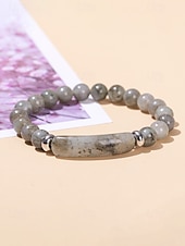 abordables Fête de la Saint-Patrick-Bracelet pour homme en pierre naturelle, perles multicolores avec détails raffinés, idéal pour la Saint-Patrick et au quotidien, élégant et unique.