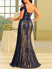 Недорогие Русалки Вечерние Платья-А-силуэт В пол Платье выпускного вечера Вышивка бисером Платье для вечеринки Платье для матери невесты Без рукавов Квадратный вырез С открытыми плечами Элегантный стиль Винтаж Роскошный