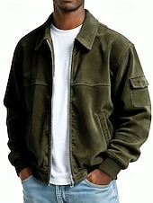 Χαμηλού Κόστους Καθημερινά μπουφάν-Ανδρικά Κοτλέ σακάκι Causal Καθημερινά Τσέπη Φθινόπωρο Χειμώνας Συμπαγές Χρώμα Βίντατζ Καθημερινά Κολάρο Πουκαμίσου Κανονικό Μαύρο Πράσινο Ανοικτό Βαθυγάλαζο Σκούρο πράσινο Καφέ Σακάκια