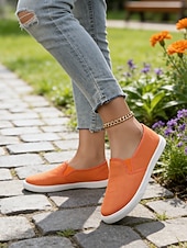 olcso Női tornacipők-női vászon bebújós tornacipők – könnyű, minimalista lapos cipők mindennapi ügyintézéshez, parkban sétáláshoz és hétvégi villásreggelihez