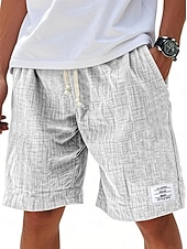 Недорогие Классический-Муж. Шорты Летние шорты Пляжные шорты Повседневные шорты Кулиска Эластичная талия Сплошной цвет Комфорт Длина колена Повседневные на открытом воздухе Уличная одежда Мода Ретро Синий Белый