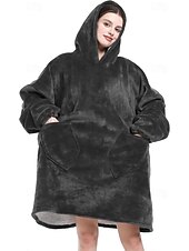 baratos cobertor vestível-Manta vestível com capuz, aconchegante e macia, ideal para adultos. Presente perfeito para mulheres, mães e para ela mesma. Roupa de descanso quentinha e confortável.