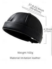 levne Pánské klobouky-Pánská čepice beanie z umělé kůže, stylový vintage design, dostupná v několika barvách pro běžné nošení i v zimě