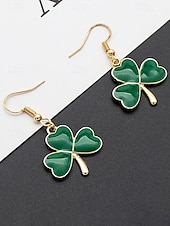 Недорогие Аксессуары-Женские серьги-подвески ко Дню Святого Патрика, дизайн с зеленым клевером и шляпой лепрекона, серьги-подвески из сплава, праздничные ирландские украшения для вечеринки для женщин.