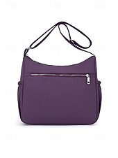 Недорогие Сумки через плечо-Женская стеганая нейлоновая сумка через плечо с множеством карманов — вместительная водонепроницаемая сумка для путешествий, работы и повседневного использования.