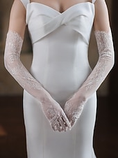 お買い得  アクセサリー-ウィメンズ マルディグラ レース グローブ、ブラックとホワイトあり、エlegantなデザイン カーニバル、仮面舞踏会、結婚式に最適