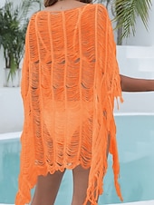 رخيصةأون قفطان-نسائي ملابس السباحة تغطية الجسم فستان السباحة ملابس السباحة مقصوص هامش العطلة ملابس الشاطئ لون الصلبة دون الكتف كم قصير بدلة سباحة