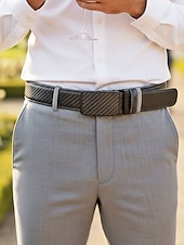 Недорогие Свадьба ACC-Мужской ремень из искусственной кожи с рисунком под карбон, регулируемый, в нескольких цветовых вариантах, идеально подходит для свадеб и в качестве подарка.