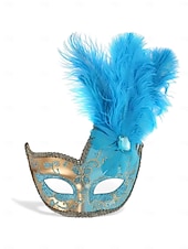 cheap Accessories-Women's Purple Feather Masquerade Mardi Gras Mask - Glitter Venetian Half-Mardi Gras Mask with Gold Trim for Carnival, Costume Balls &amp; Glamorous Party Events