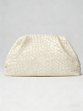 economico Matrimonio ACC-pochette da donna in similpelle con motivo intrecciato in rilievo, vari colori, design elegante per matrimoni ed eventi serali