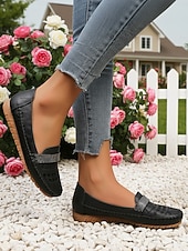 economico Slip-ons e mocassini da donna-Mocassini casual cammello da donna – Loafers slip-on in ecopelle con cinturino in strass perfetti per un abbigliamento quotidiano comodo passeggiate ufficio guida e outfit casual