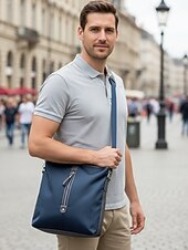 economico Borselli da uomo-borsa a tracolla impermeabile in tessuto Oxford da uomo – grande capacità, design multitasche, disponibile in blu e nero