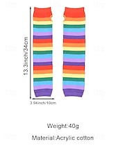 abordables Accessoires-Ensembles de chaussettes et gants à rayures montantes Mardi Gras pour femmes plusieurs couleurs design amusant et coloré parfaits pour le carnaval et les bals masqués