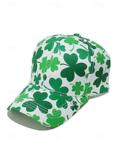 お買い得  アクセサリー-ユニセックスの聖パトリックの日のシャムロックプリントの野球帽、ポリエステルプリント生地、複数のクローバー柄、男性と女性のためのカジュアルな祭りスタイルの帽子、パレード、パーティー、屋外のお祝い用ウェア